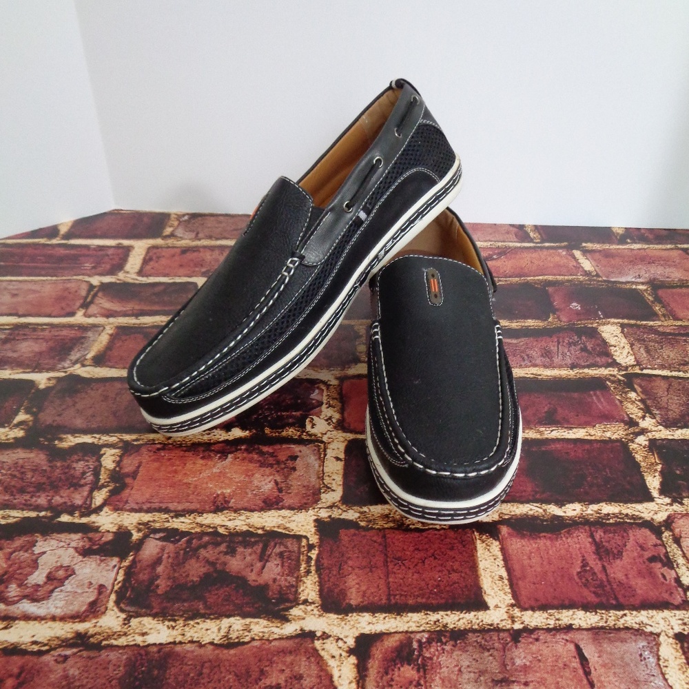 Mens FRENCHIC Black Loafer Leather Shoes 13D